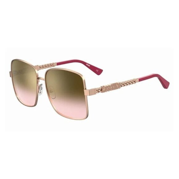 NEW MOSCHINO SUNGLASSES GOLD BROWN WOMEN EYEWEAR MOSCHINO MOS144/G/S 0DDB 53